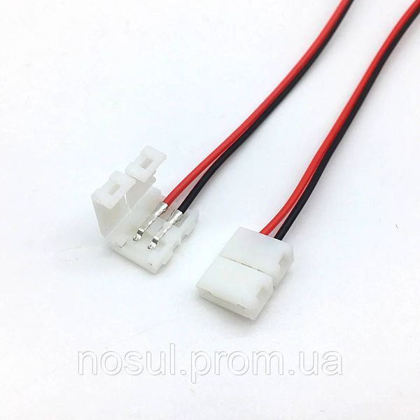 Коннектор (2 pin, 10 мм) соединитель LED 3528,5050 (12/24V) светодиодной ленты для подключения без пайки, 2-х 6432 фото
