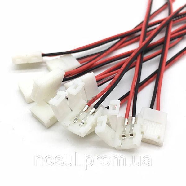 Коннектор (2 pin, 10 мм) соединитель LED 3528,5050 (12/24V) светодиодной ленты для подключения без пайки, 2-х 6432 фото
