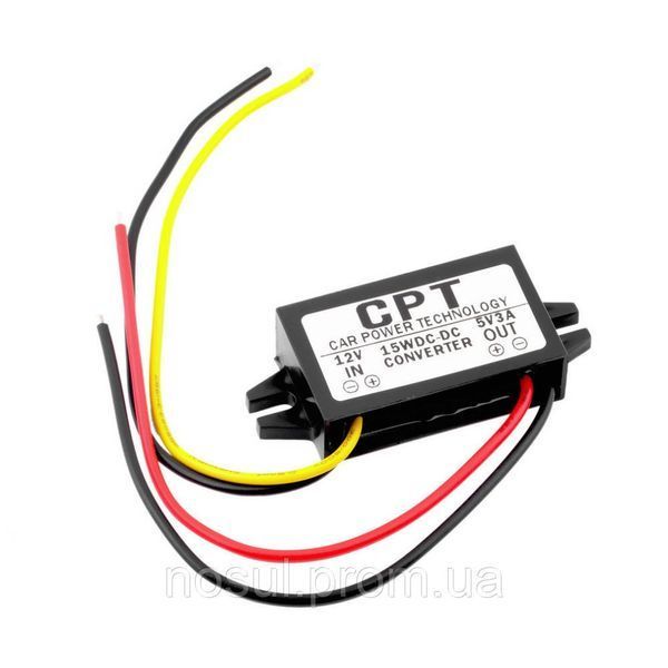 Перетворювач напруги 12V - 5V (3A 15W) DC/DC понижуючий автомобільний бортова мережа Converter Regulator побутовий конвертер імпульсний Converter DC-DC Step Down 3595 фото