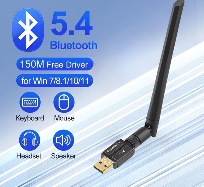 USB Bluetooth 5.4+BLE адаптер (LMP 12.45) + антенна блютуз 7355-3 фото