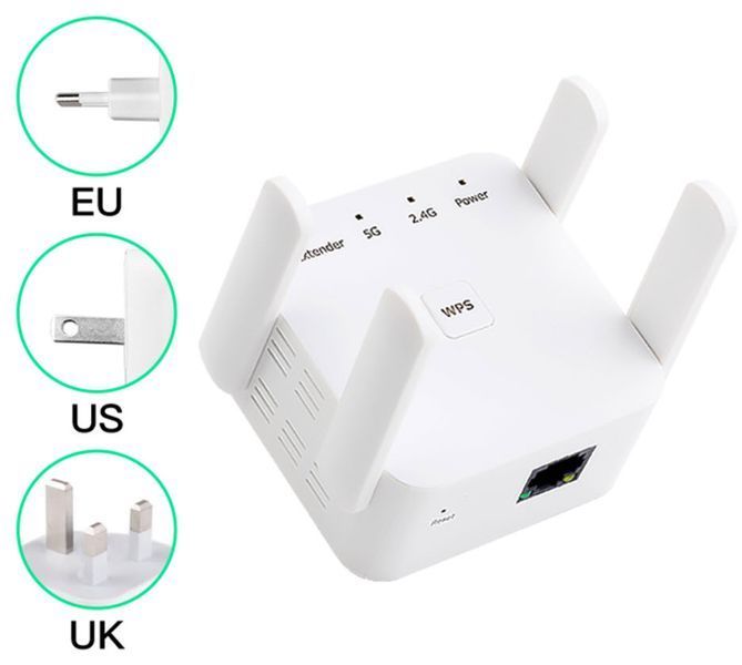 Подовжувач сигналу репітер (білий) FENVI 1200Mbps 2.4G5GHz Wireless WiFi Repeater Booster 7746 фото