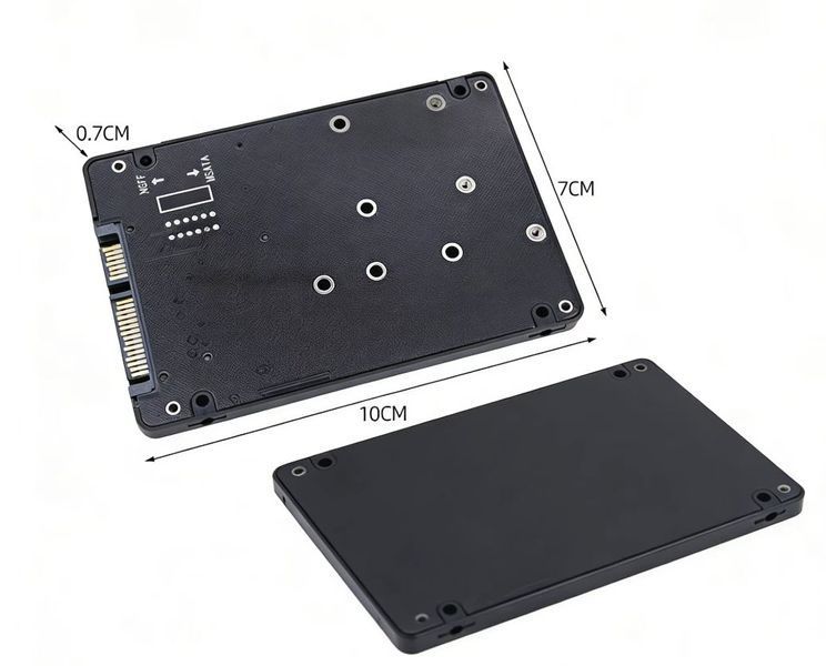 M2505A9-A адаптер перехідник (у корпусі) для SSD M.2 NGFF (B+M або B key) + mSATA під SATA 3.0 (2.5') інтерфейс 7122-2 фото