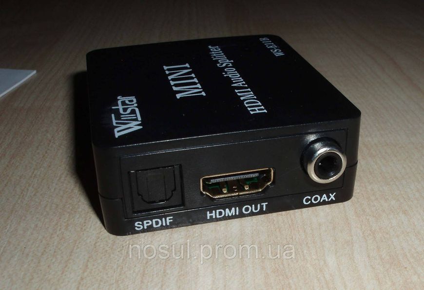 Конвертер екстрактор аудіосигналу HDMI to HDMI Audio Optical SPDIF + R/L Audio 2CH/5.1CH (під'єднати колонки 4437 фото
