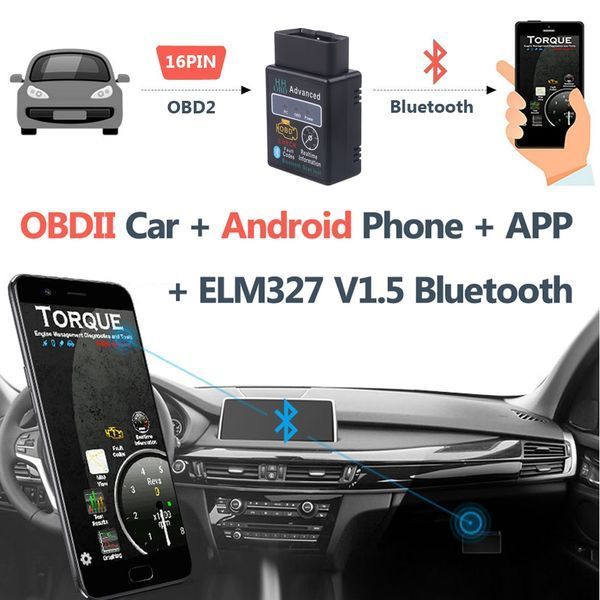 ELM327 v1.5 (бездров Bluetooth) Pic18f25k80 OBDII OBD2 інтерфес під'єднання до ПК автосканер адаптер діагностик 6545 фото