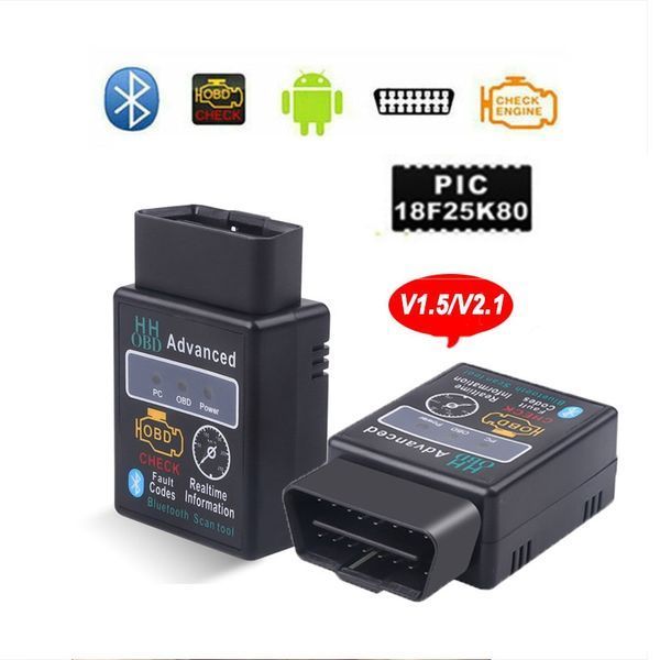 ELM327 v1.5 (бездров Bluetooth) Pic18f25k80 OBDII OBD2 інтерфес під'єднання до ПК автосканер адаптер діагностик 6545 фото