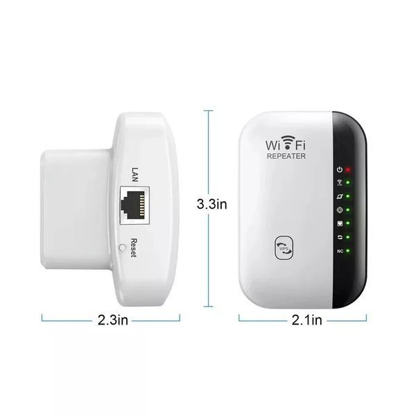 Подовжувач сигналу репітер (білий) 300Mbps Wireless Wi-Fi Repeater 2.4G Router Wifi Range Extender 7740 фото