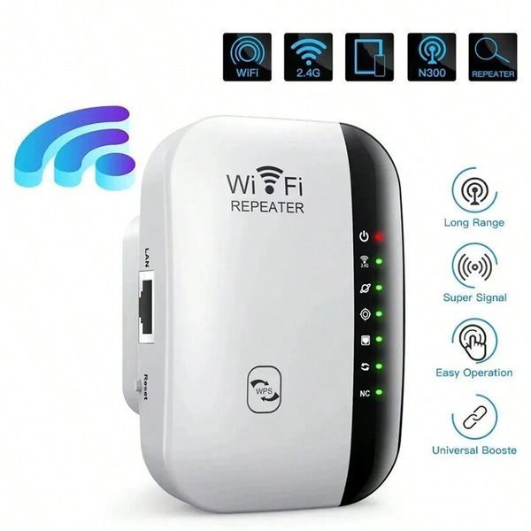 Подовжувач сигналу репітер (білий) 300Mbps Wireless Wi-Fi Repeater 2.4G Router Wifi Range Extender 7740 фото