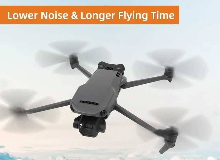 9453F Пропелери DJI Mavic 3 (Pro / Classic) Quick Release (4 шт) СРІБНИЙ наконечник лопаті гвинт тихохід низький рівень шуму 7474 фото