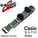 NATO Zulu ремешок для часов Casio G-Shock #7 (оливковый цвет с белой строчкой) нейлон + держатели Nylon Canvas 5792 фото 1