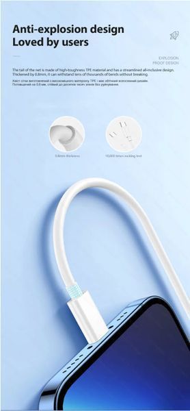 Кабель PD USB Fast Charging Type-C - Lighting (2 м) 30W Cable For Apple iPhone/iPad/iPod 13 12 11 14 Pro Max X 8016 фото