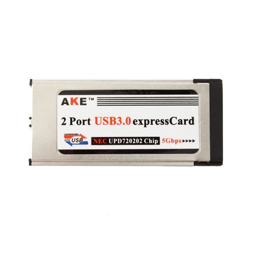 Адаптер AKE ExpressCard 3454 - USB 3.0 (2 port) NEC UPD720202 chip 5 Gbps 2372 фото