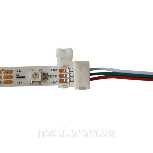 Коннектор (3 pin, 10 мм) соединитель односторонний LED Single Head RGB (12/24V) светодиодной ленты для подключ 6434 фото