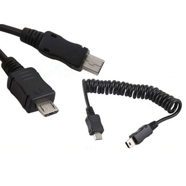 Кабель micro USB &mdash; mini USB спіральна навивка 3443 фото
