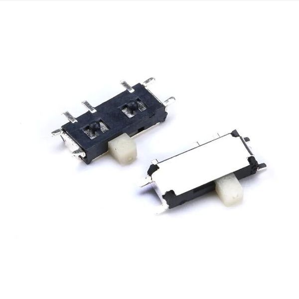 SPDT MSK-12C02 (IS-1290A) кнопка переключатель движковый slide (цвет белый) Mini 7-Pin On-Off 1P-2T 7013 фото