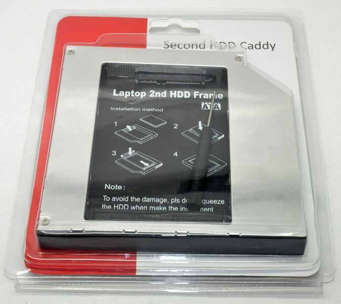 Адаптер caddy заміна SATA HDD SSD 12.7 мм CD DVD (ставимо ССД замість ДВД приводу ноутбука) кадді кишеня Slimlin 0600 фото