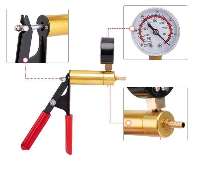 Набор для прокачки тормозной системы Manual Brake Bleeder Vacuum Pump Kit Vacuum Pistol Pump Ручной вакуумный 8032 фото