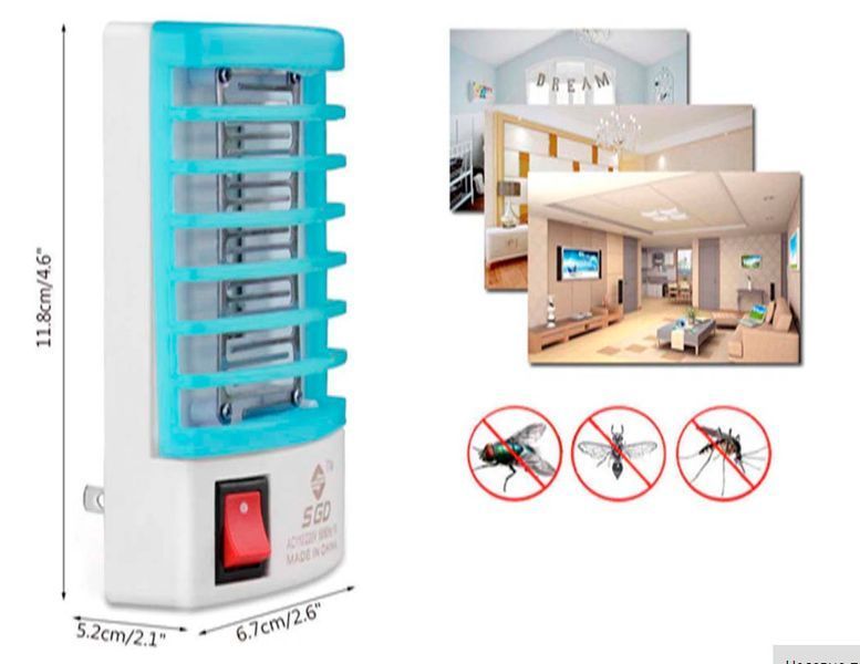 Електричний LED відлякувач комарів, комах, мух, 220 В, 1 Вт 4867 фото