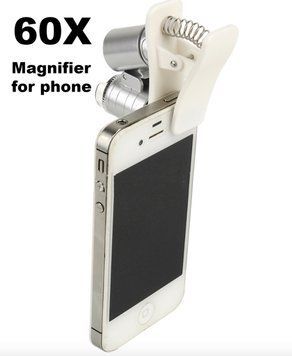 Мікроскоп 60X для смартфона 3 LED, телескопічний об'єктив 3797 фото