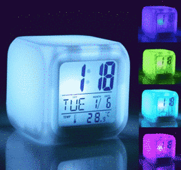 Часы будильник LED переливающиеся 7 цветов Glowing Led Color Change Digital Alarm Clock 845 фото