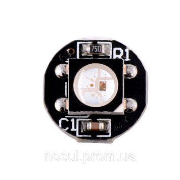 Модуль світлодіодний (мікросхема-драйвер) WS2812B адрессний 5V LED v1.0 SMD 5050 (чорна основа) Chip & Heatsin 5169 фото