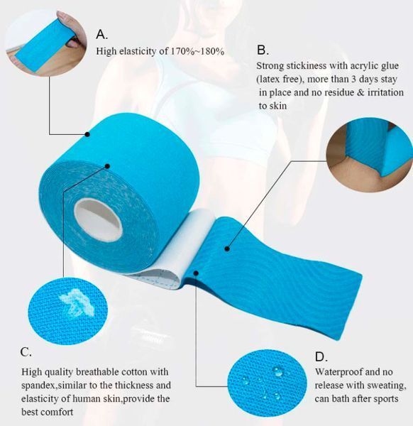 Кинезио тейп (Kinesio tape, KT Tape) эластичный пластырь, розовый 5215 фото