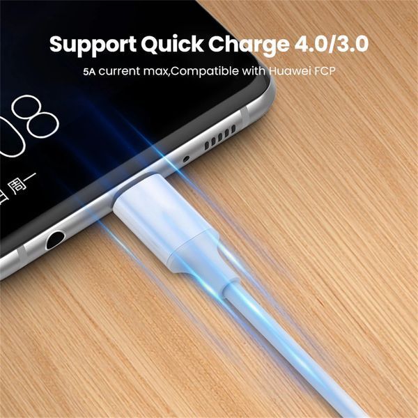 Кабель PD USB 100W 5A (Type-C) папа-папа (2 м) QC 4.0 3.0 цвет БЕЛЫЙ power charge Huawei Samsung Macbook заряд 7359 фото