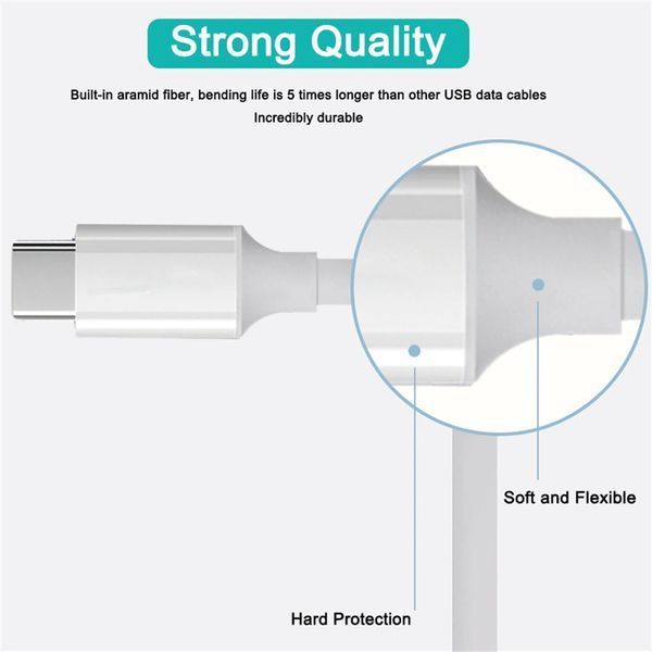 Кабель PD USB 100W 5A (Type-C) папа-папа (2 м) QC 4.0 3.0 цвет БЕЛЫЙ power charge Huawei Samsung Macbook заряд 7359 фото