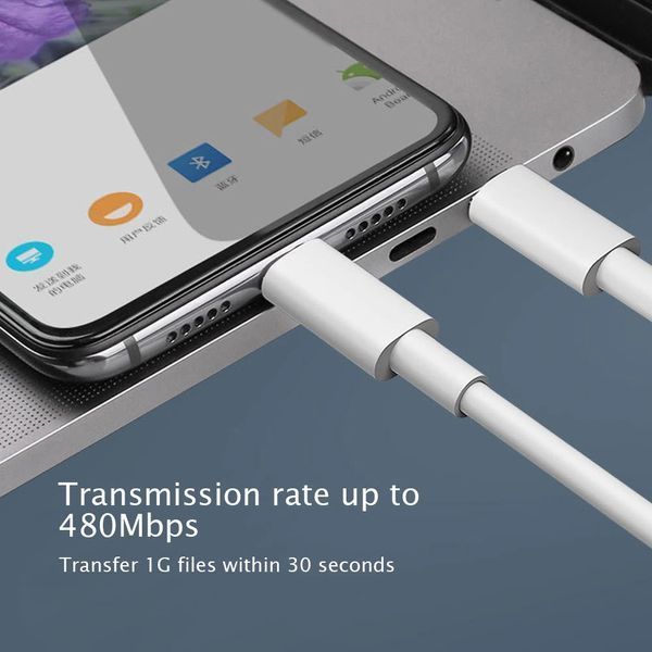 Кабель PD USB 100W 5A (Type-C) папа-папа (2 м) QC 4.0 3.0 цвет БЕЛЫЙ power charge Huawei Samsung Macbook заряд 7359 фото