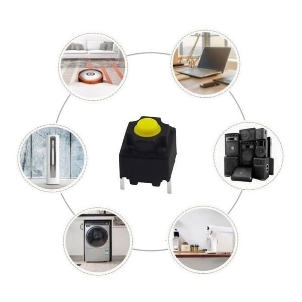 Kailh DC12V 50mA Mute кнопка SMD тактова 6*6*7.3 мм (Yellow) Mute Button Silent Switch Wireless Mouse 7815 фото