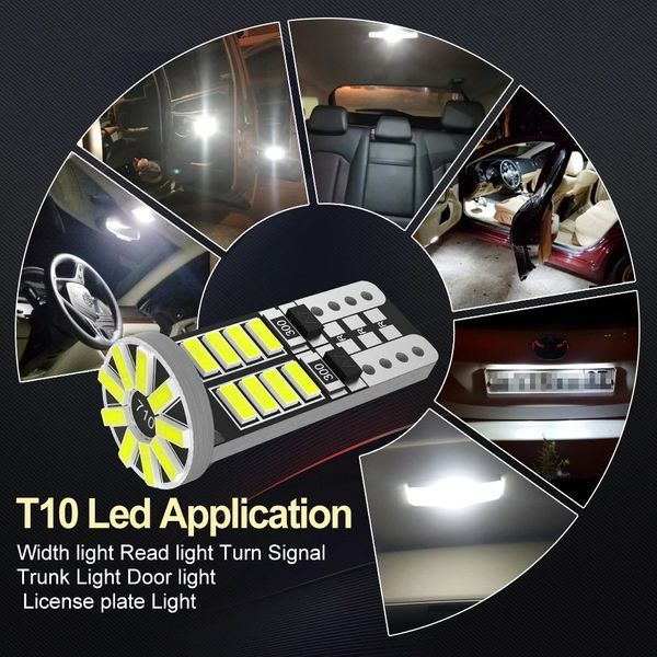 W5W T10 Led 400L 6000K 3014/*26 1W (білий) лампа світлодіодна автомобільна Can Bus VW Nissan BMW Mazda Chevrolet Audi Infiniti Ki 7577 фото